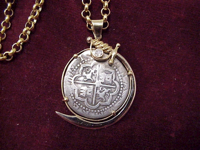 Spanish Medallion, 2 tone gold, .50ct Diamond 